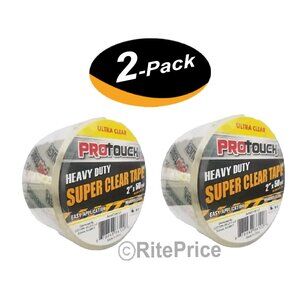 Heavy Duty Carton Sealing Clear Packing Tape Box Shipping -2" x 50Yards (2 Pack)